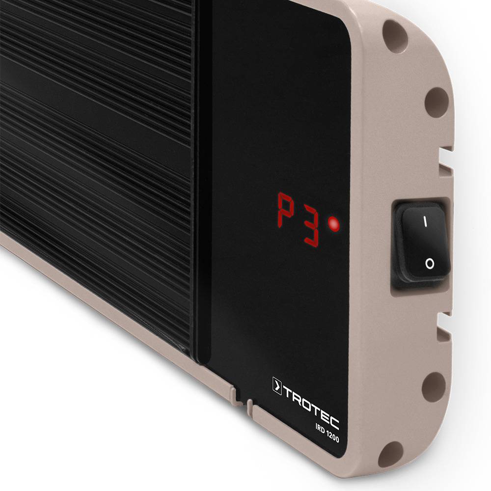 TROTEC Dunkelheizstrahler IRD 1200 mit 1.200 W Heizleistung Infrarot-Fernbedienung Sprtizwassergeschützt