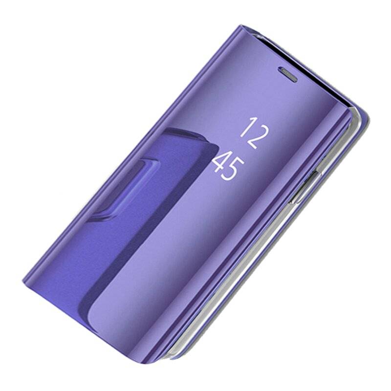 Smart View Spiegel Mirror Smart Cover Schale Etui für Samsung Galaxy A42 5G Schutzhülle Tasche Case Schutz Clear Lila