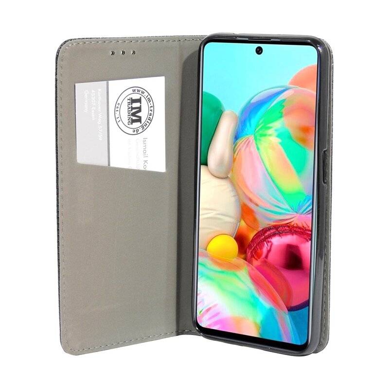 Buch Tasche "Smart" für SAMSUNG GALAXY A72 5G Handy Hülle Brieftasche Schutzhülle mit Standfunktion, Kartenfach Schwarz