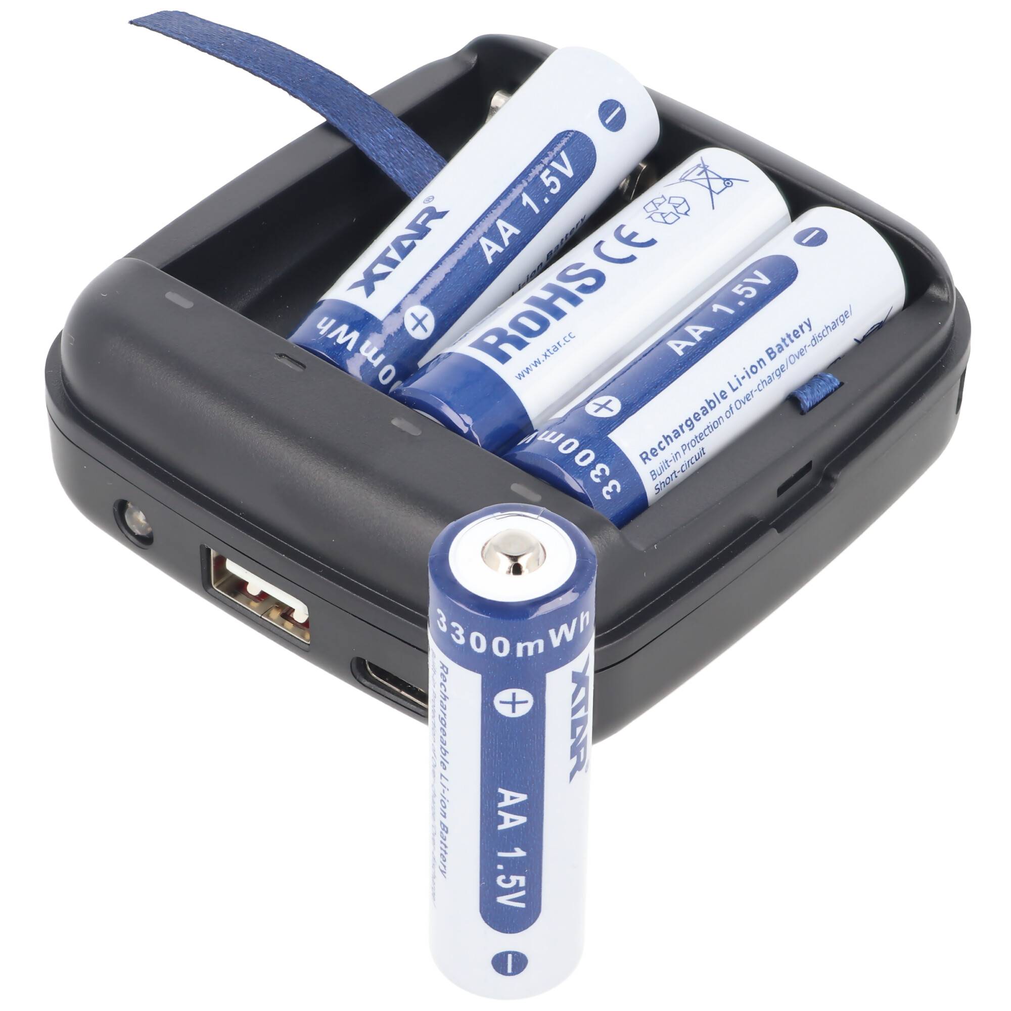 BC4 Schnell-Ladegerät für Li-Ion 1.5V Akku und 1,5V NiMH 1,2V Akkus AA AAA