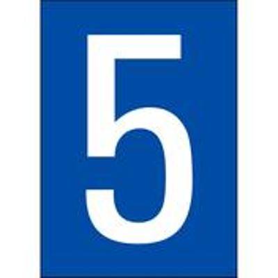 Brady, B-7527, A4-Etiketten mit Zahlen und Buchstaben, Polypropylen, Weiß auf Blau, 297 x 210 mm, nicht klebend, Beschriftung: 5 (1 Schild/Pack)