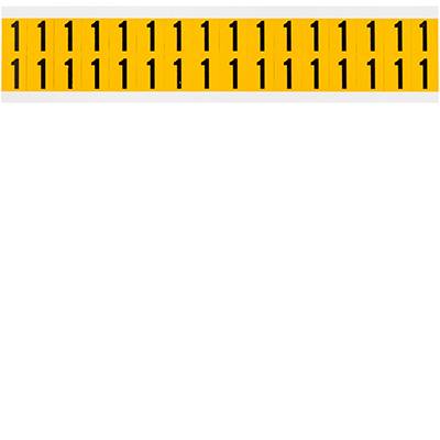 Brady, 1520-1, B-946, Vinyl, Zahl 1, Schwarz auf Gelb, 14 x 19mm, Schrifthöhe 15mm(25 K. á 32 E.)