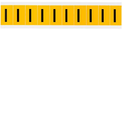 Brady, 1530-I, B-946, Vinyl, Buchstabe I, Schwarz auf Gelb, 22 x 38mm, Schrifthöhe 25mm(25 K. á 10 E.)