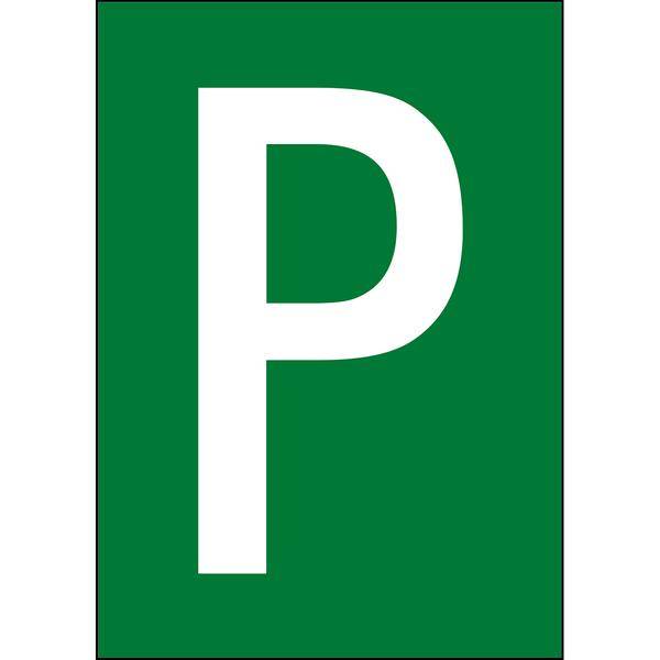 Brady, B-859, A4-Etiketten mit Zahlen und Buchstaben, Magnetischer Kunststoff, Weiß auf Grün, 297 x 210 mm, permanent, Beschriftung: P (1 Schild/Pac