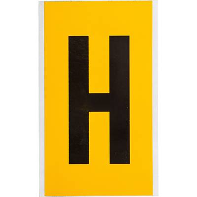 Brady, B-946, 1570-H, Vinyl, Beschriftung: H, Schwarz auf Gelb, 127 x 228mm, Schrifthöhe 152mm(25 K. á 1 E.)