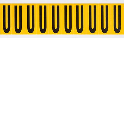 Brady, 1534-U, B-946, Vinyl, Beschriftung: U, Schwarz auf Gelb, 22 x 57mm, Schrifthöhe 50mm(25 K. á 10 E.)