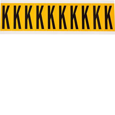 Brady, 1534-K, B-946, Vinyl, Beschriftung: K, Schwarz auf Gelb, 22 x 57mm, Schrifthöhe 50mm(25 K. á 10 E.)