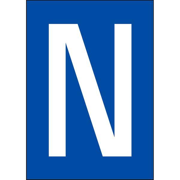 Brady, B-859, A4-Etiketten mit Zahlen und Buchstaben, Magnetischer Kunststoff, Weiß auf Blau, 297 x 210 mm, permanent, Beschriftung: N (1 Schild/Pack