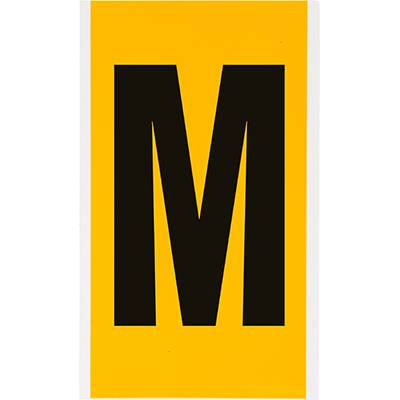 Brady, B-946, 1570-M, Vinyl, Beschriftung: M, Schwarz auf Gelb, 127 x 228mm, Schrifthöhe 152mm(25 K. á 1 E.)