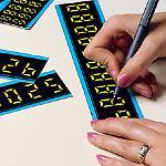 Brady, B-500, E-N-30-BRL , Easy Number, 10 Zeichen pro Karte, Gelb auf Schwarz, Höhe Schriftzeichen 30mm (25 Karten je Packung)