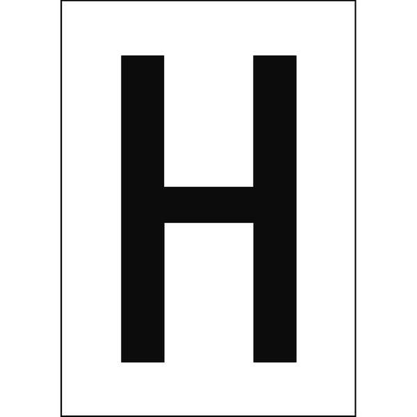 Brady, B-7541, A4-Etiketten mit Zahlen und Buchstaben, Laminierter Polyester, Schwarz auf Weiß, 297 x 210 mm, permanent, Beschriftung: H (1 Schild/Pa