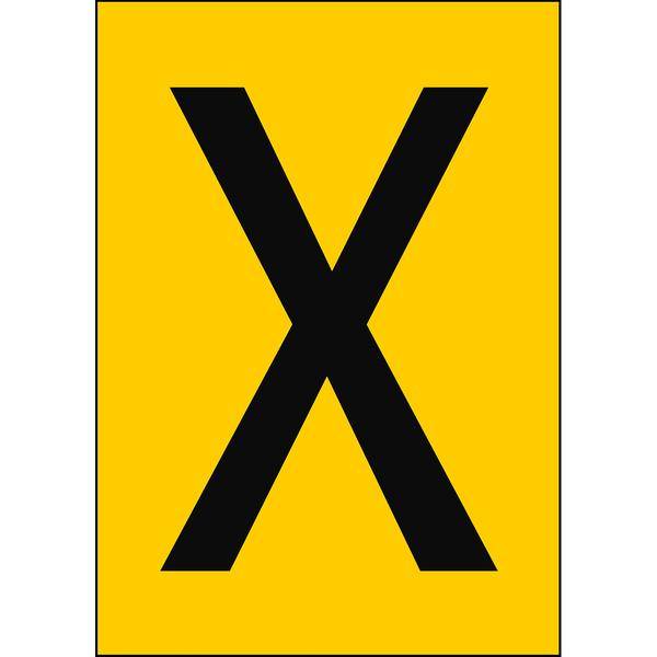 Brady, B-859, A4-Etiketten mit Zahlen und Buchstaben, Magnetischer Kunststoff, Schwarz auf Gelb, 297 x 210 mm, permanent, Beschriftung: X (1 Schild/Pa