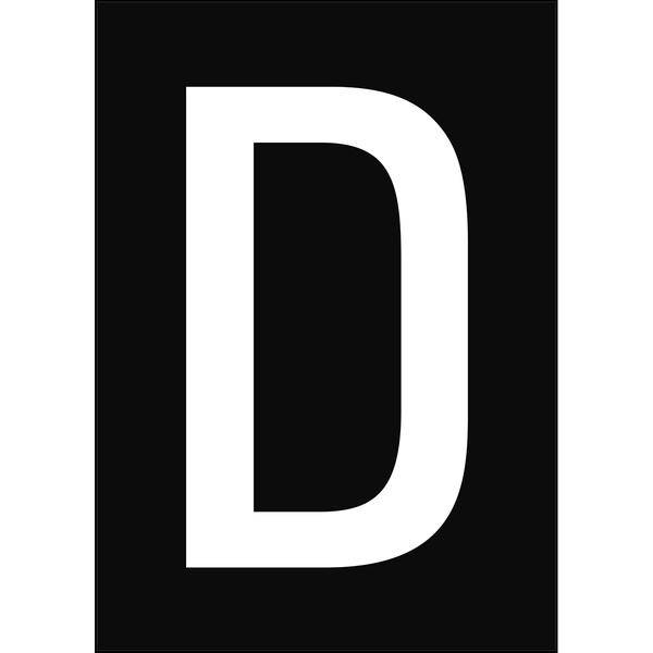 Brady, B-859, A4-Etiketten mit Zahlen und Buchstaben, Magnetischer Kunststoff, Schwarz auf Weiß, 297 x 210 mm, permanent, Beschriftung: D (1 Schild/P