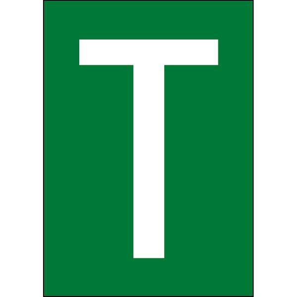Brady, B-859, A4-Etiketten mit Zahlen und Buchstaben, Magnetischer Kunststoff, Weiß auf Grün, 297 x 210 mm, permanent, Beschriftung: T (1 Schild/Pac
