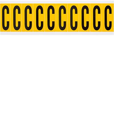 Brady, 1534-C, B-946, Vinyl, Beschriftung:  C, Schwarz auf Gelb, 22 x 57mm, Schrifthöhe 50mm(25 K. á 10 E.)