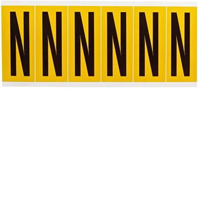 Brady, 1550-N, B-946, Vinyl, Beschriftung: N, Schwarz auf Gelb, 38 x 89mm, Schrifthöhe 75mm(25 K. á 6 E.)