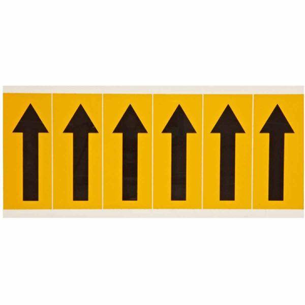 Brady, 1550-ARO, B-946, Vinyl, Beschriftung: -> (Pfeil), Schwarz auf Gelb, 38 x 89mm, Schrifthöhe 75mm(25 K. á 6 E.)