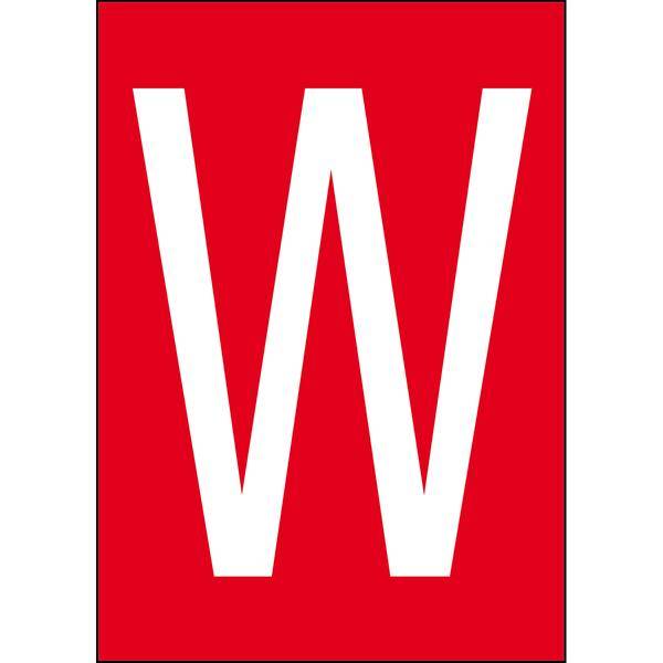 Brady, B-859, A4-Etiketten mit Zahlen und Buchstaben, Magnetischer Kunststoff, Weiß auf Rot, 297 x 210 mm, permanent, Beschriftung: W (1 Schild/Pack)