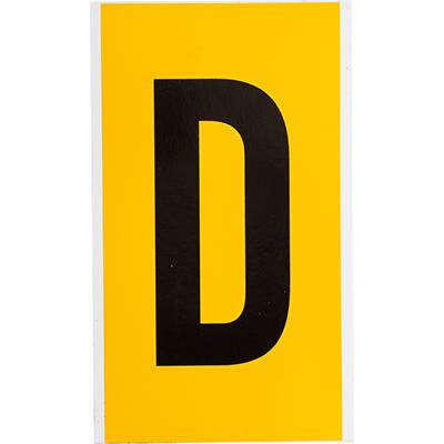 Brady, B-946, 1570-D, Vinyl, Beschriftung: D, Schwarz auf Gelb, 127 x 228mm, Schrifthöhe 152mm(25 K. á 1 E.)