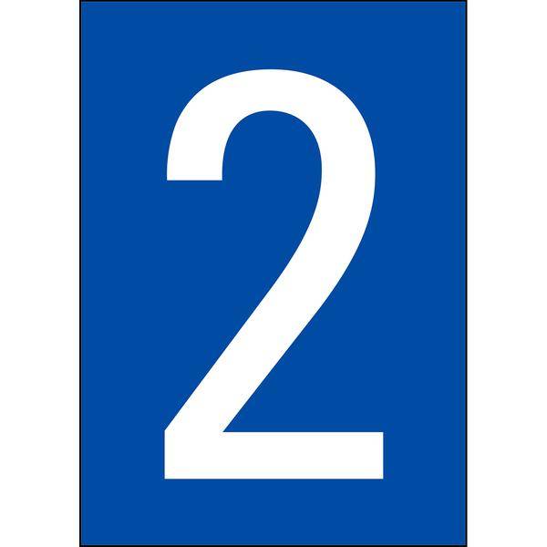 Brady, B-7541, A4-Etiketten mit Zahlen und Buchstaben, Laminierter Polyester, Weiß auf Blau, 297 x 210 mm, permanent, Beschriftung: 2 (1 Schild/Pack)