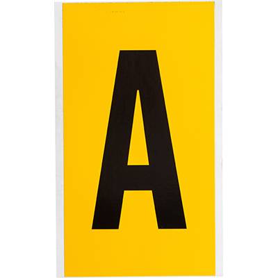 Brady, B-946, 1570-A, Vinyl, Beschriftung: A, Schwarz auf Gelb, 127 x 228mm, Schrifthöhe 152mm(25 K. á 1 E.)