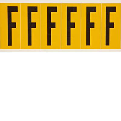 Brady, 1550-F, B-946, Vinyl, Beschriftung: F, Schwarz auf Gelb, 38 x 89mm, Schrifthöhe 75mm(25 K. á 6 E.)