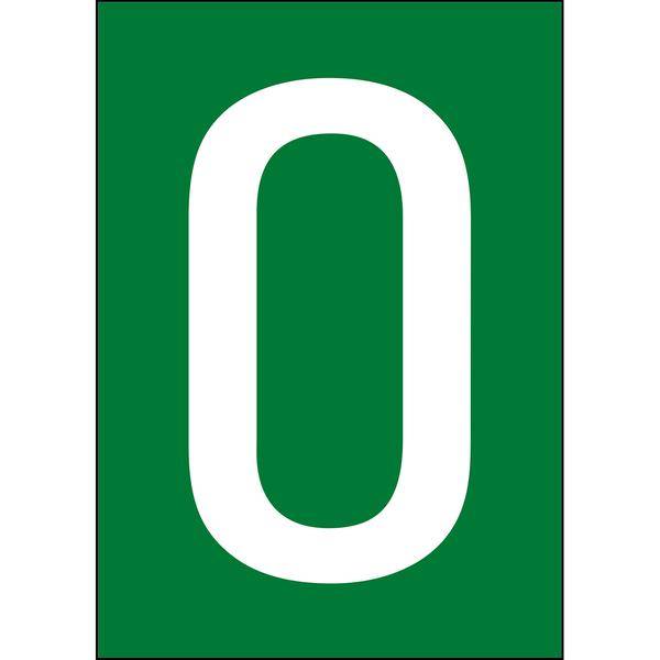 Brady, B-859, A4-Etiketten mit Zahlen und Buchstaben, Magnetischer Kunststoff, Weiß auf Grün, 297 x 210 mm, permanent, Beschriftung: O (1 Schild/Pac