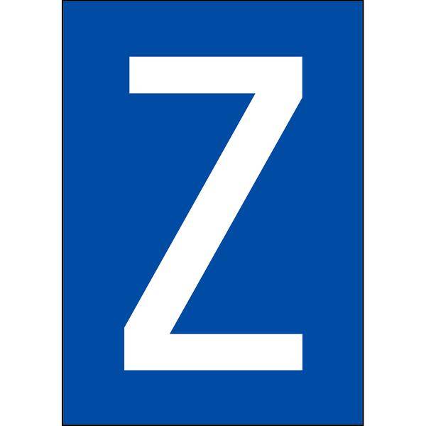 Brady, B-859, A4-Etiketten mit Zahlen und Buchstaben, Magnetischer Kunststoff, Weiß auf Blau, 297 x 210 mm, permanent, Beschriftung: Z (1 Schild/Pack