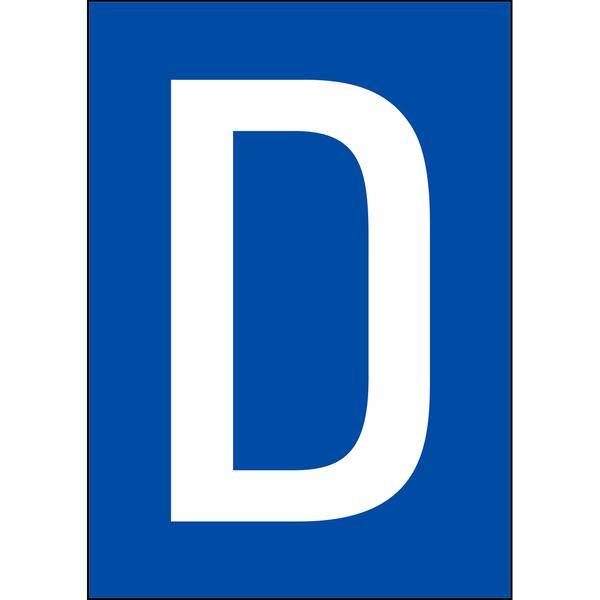 Brady, B-859, A4-Etiketten mit Zahlen und Buchstaben, Magnetischer Kunststoff, Weiß auf Blau, 297 x 210 mm, permanent, Beschriftung: D (1 Schild/Pack