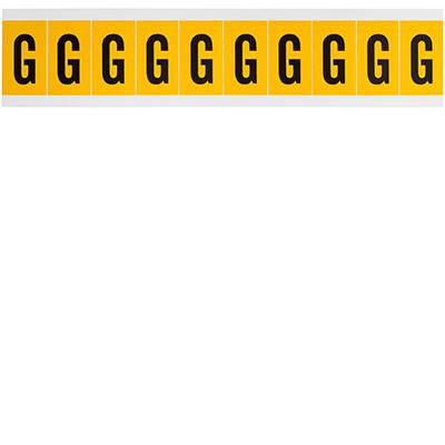 Brady, 1530-G, B-946, Vinyl, Buchstabe G, Schwarz auf Gelb, 22 x 38mm, Schrifthöhe 25mm(25 K. á 10 E.)