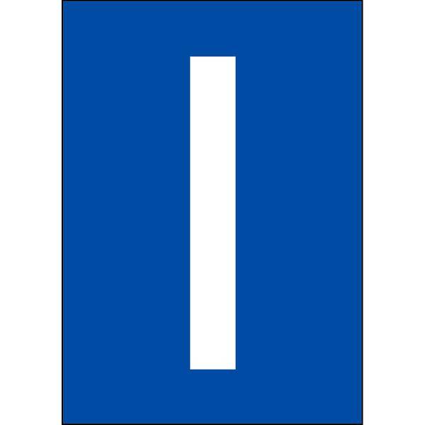 Brady, B-859, A4-Etiketten mit Zahlen und Buchstaben, Magnetischer Kunststoff, Weiß auf Blau, 297 x 210 mm, permanent, Beschriftung: I (1 Schild/Pack