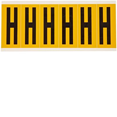 Brady, 1550-H, B-946, Vinyl, Beschriftung: H, Schwarz auf Gelb, 38 x 89mm, Schrifthöhe 75mm(25 K. á 6 E.)