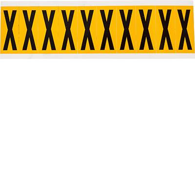 Brady, 1534-X, B-946, Vinyl, Beschriftung: X, Schwarz auf Gelb, 22 x 57mm, Schrifthöhe 50mm(25 K. á 10 E.)