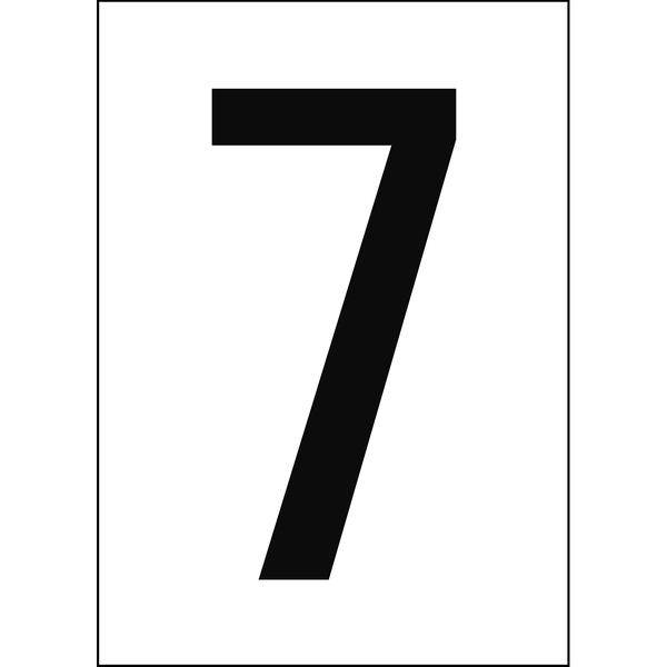 Brady, B-7541, A4-Etiketten mit Zahlen und Buchstaben, Laminierter Polyester, Schwarz auf Weiß, 297 x 210 mm, permanent, Beschriftung: 7 (1 Schild/Pa