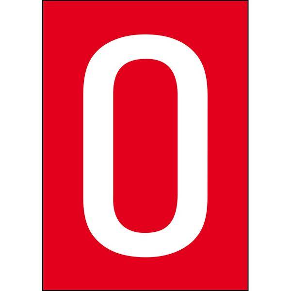 Brady, B-859, A4-Etiketten mit Zahlen und Buchstaben, Magnetischer Kunststoff, Weiß auf Rot, 297 x 210 mm, permanent, Beschriftung: O (1 Schild/Pack)