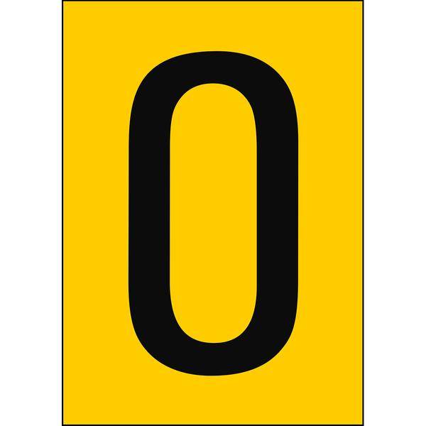 Brady, B-859, A4-Etiketten mit Zahlen und Buchstaben, Magnetischer Kunststoff, Schwarz auf Gelb, 297 x 210 mm, permanent, Beschriftung: 0 (1 Schild/Pa