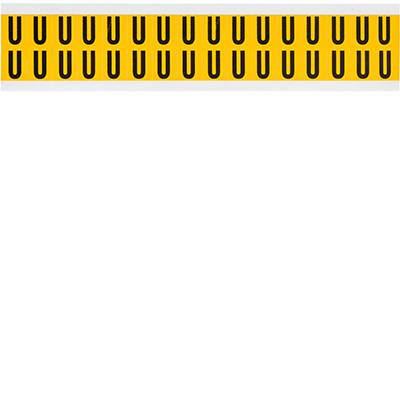 Brady, 1520-U, B-946, Vinyl, Buchstabe U, Schwarz auf Gelb, 14 x 19mm, Schrifthöhe 15mm(25 K. á 32 E.)