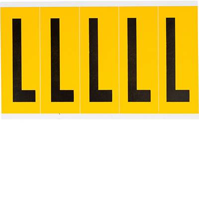 Brady, B-946, 1560-L, Vinyl, Beschriftung: L, Schwarz auf Gelb, 44 x 127mm, Schrifthöhe 98mm(25 K. á 5 E.)