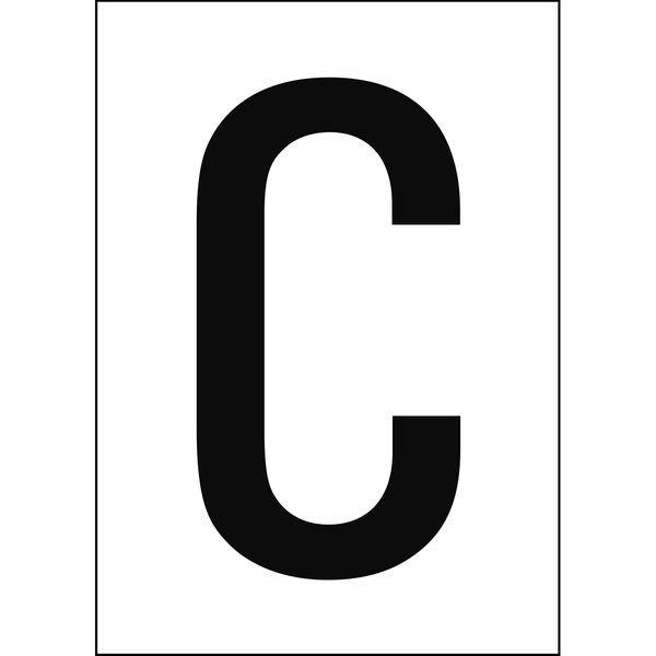 Brady, B-7541, A4-Etiketten mit Zahlen und Buchstaben, Laminierter Polyester, Schwarz auf Weiß, 297 x 210 mm, permanent, Beschriftung: C (1 Schild/Pa