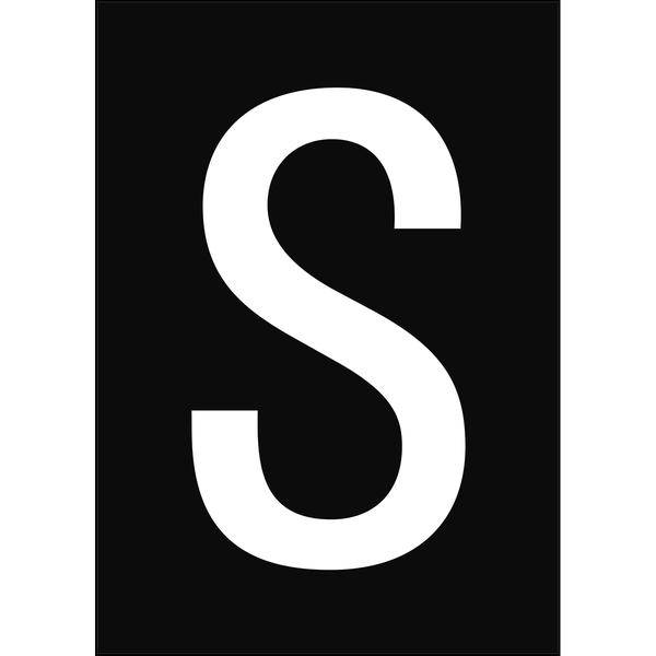 Brady, B-859, A4-Etiketten mit Zahlen und Buchstaben, Magnetischer Kunststoff, Weiß auf Schwarz, 297 x 210 mm, permanent, Beschriftung: S (1 Schild/P