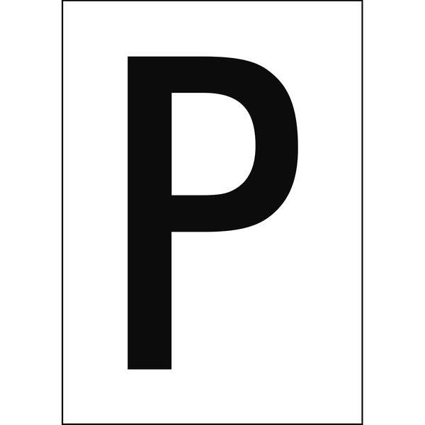 Brady, B-7541, A4-Etiketten mit Zahlen und Buchstaben, Laminierter Polyester, Schwarz auf Weiß, 297 x 210 mm, permanent, Beschriftung: P (1 Schild/Pa