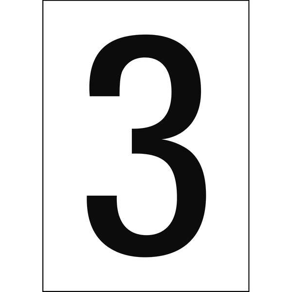 Brady, B-7541, A4-Etiketten mit Zahlen und Buchstaben, Laminierter Polyester, Schwarz auf Weiß, 297 x 210 mm, permanent, Beschriftung: 3 (1 Schild/Pa