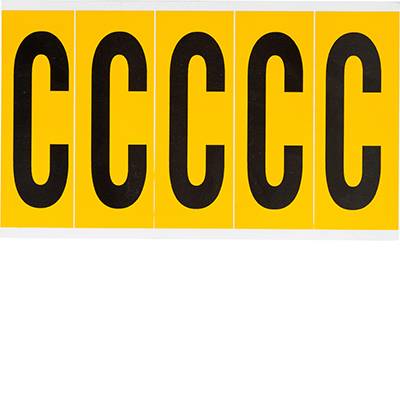 Brady, B-946, 1560-C, Vinyl, Beschriftung: C, Schwarz auf Gelb, 44 x 127mm, Schrifthöhe 98mm(25 K. á 5 E.)