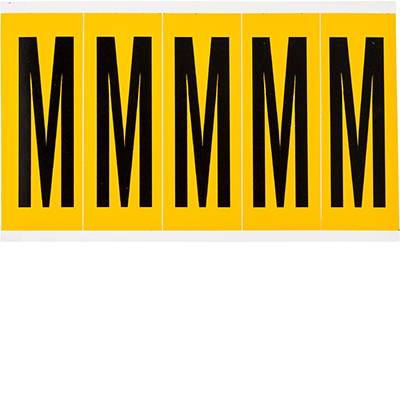 Brady, B-946, 1560-M, Vinyl, Beschriftung: M, Schwarz auf Gelb, 44 x 127mm, Schrifthöhe 98mm(25 K. á 5 E.)
