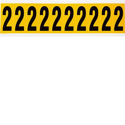 Brady, 1534-2, B-946, Vinyl, Beschriftung: 2, Schwarz auf Gelb, 22 x 57mm, Schrifthöhe 50mm(25 K. á 10 E.)