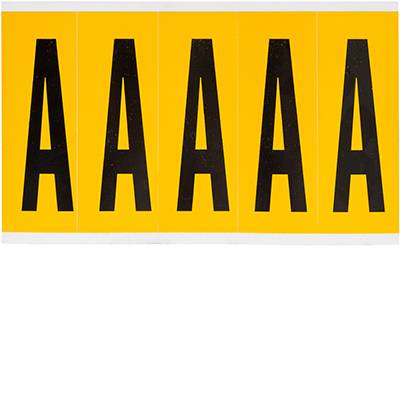 Brady, B-946, 1560-A, Vinyl, Beschriftung: A, Schwarz auf Gelb, 44 x 127mm, Schrifthöhe 98mm(25 K. á 5 E.)