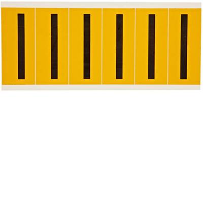 Brady, 1550-I, B-946, Vinyl, Beschriftung: I, Schwarz auf Gelb, 38 x 89mm, Schrifthöhe 75mm(25 K. á 6 E.)