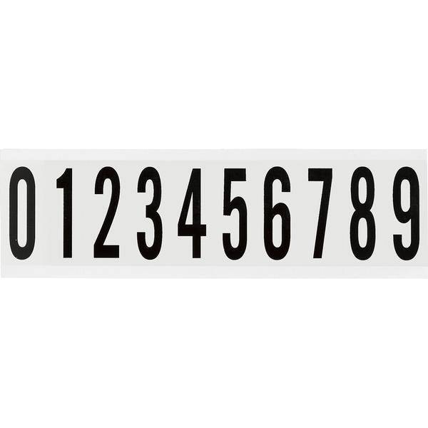 Brady, B-500, NL-W225-0-9, Zahlenkombi, Vinylgewebe, Schwarz auf Weiß, 57 x 22 mm, Schrifthöhe 49 mm, wiederablösbar (25 Karten á 10 E.)