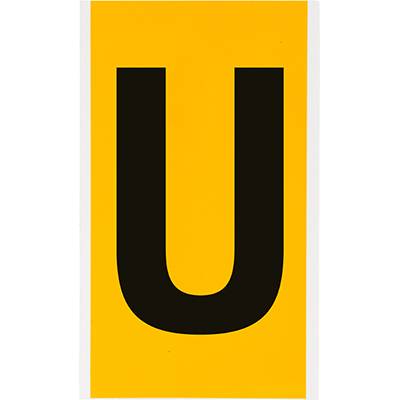 Brady, B-946, 1570-U, Vinyl, Beschriftung: U, Schwarz auf Gelb, 127 x 228mm, Schrifthöhe 152mm(25 K. á 1 E.)