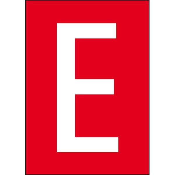 Brady, B-859, A4-Etiketten mit Zahlen und Buchstaben, Magnetischer Kunststoff, Weiß auf Rot, 297 x 210 mm, permanent, Beschriftung: E (1 Schild/Pack)